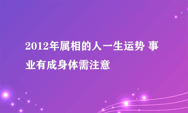 2012年属相的人一生运势 事业有成身体需注意