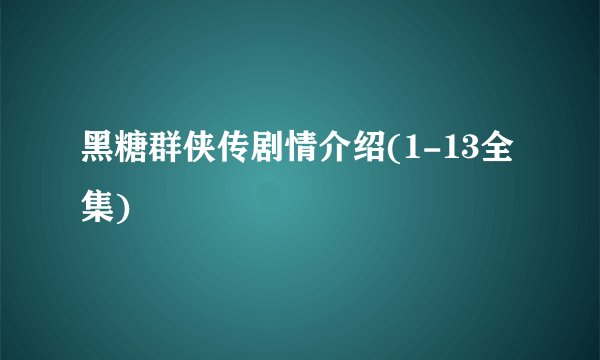 黑糖群侠传剧情介绍(1-13全集)