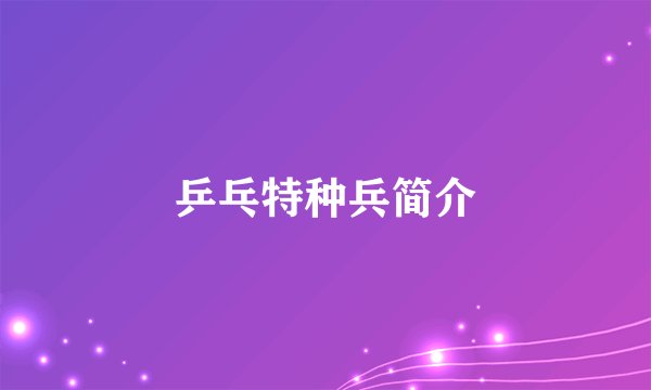 乒乓特种兵简介