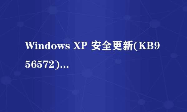 Windows XP 安全更新(KB956572)安装失败