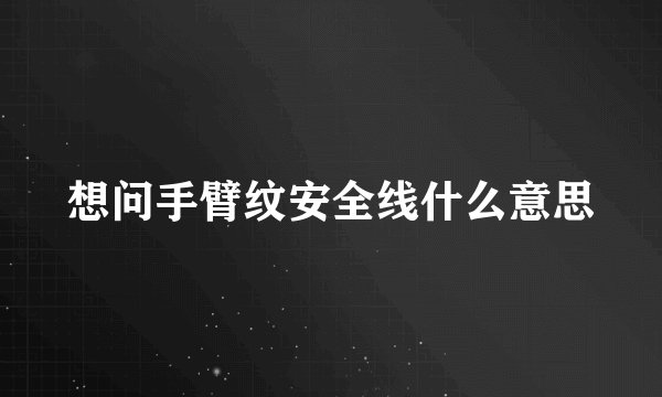 想问手臂纹安全线什么意思