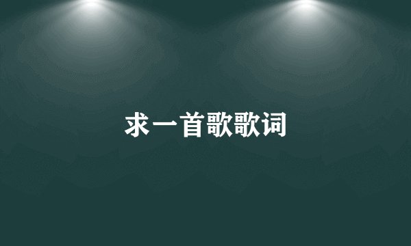 求一首歌歌词