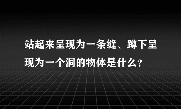 站起来呈现为一条缝、蹲下呈现为一个洞的物体是什么？
