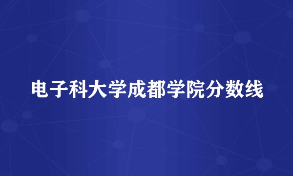电子科大学成都学院分数线