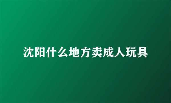 沈阳什么地方卖成人玩具