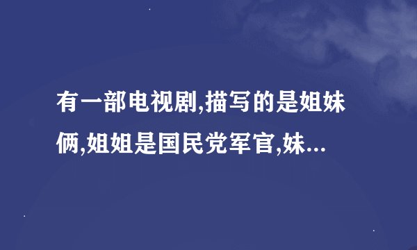 有一部电视剧,描写的是姐妹俩,姐姐是国民党军官,妹妹是共产党人,这部电视剧叫
