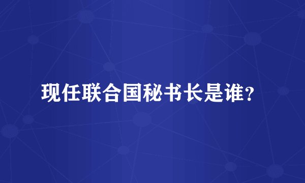 现任联合国秘书长是谁？