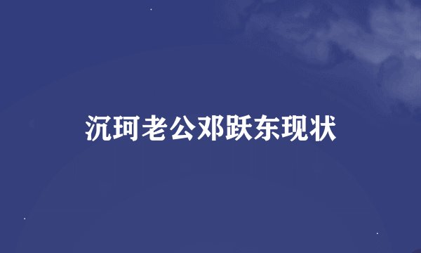 沉珂老公邓跃东现状