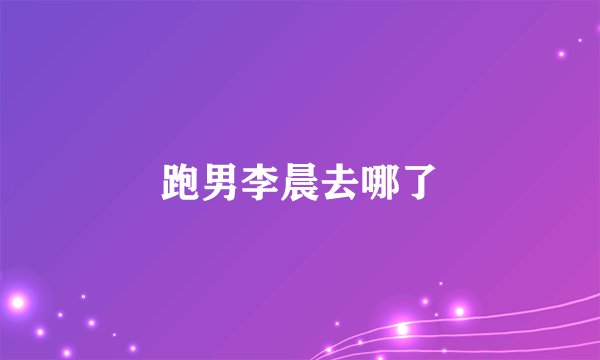 跑男李晨去哪了