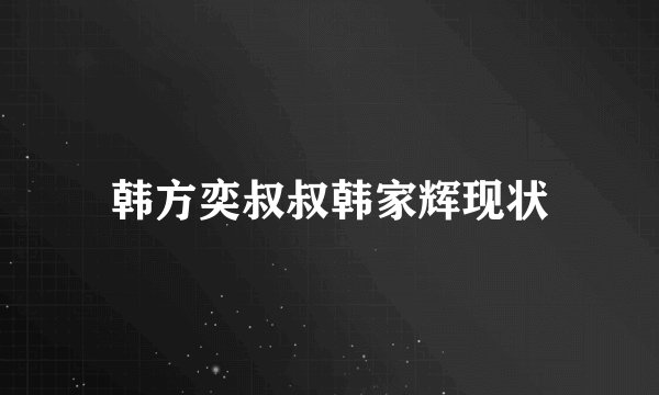 韩方奕叔叔韩家辉现状