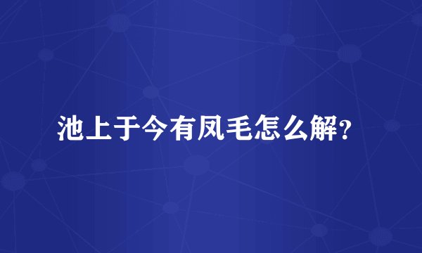 池上于今有凤毛怎么解？