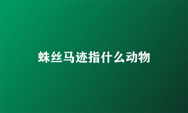 蛛丝马迹指什么动物