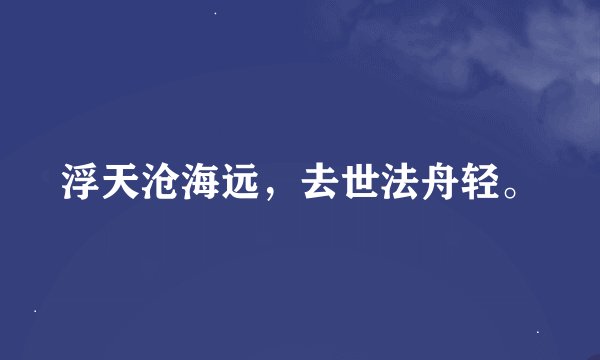 浮天沧海远，去世法舟轻。