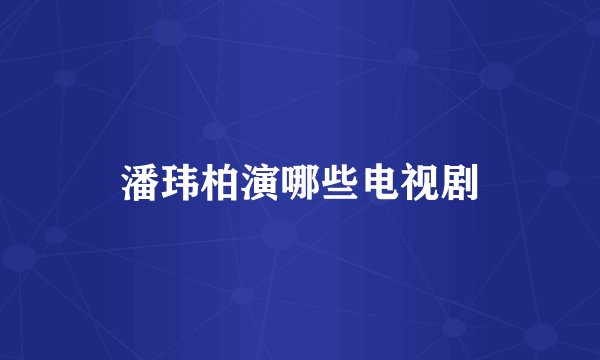 潘玮柏演哪些电视剧