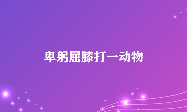 卑躬屈膝打一动物