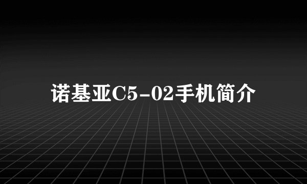 诺基亚C5-02手机简介