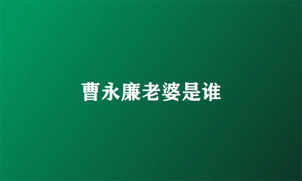 曹永廉老婆是谁