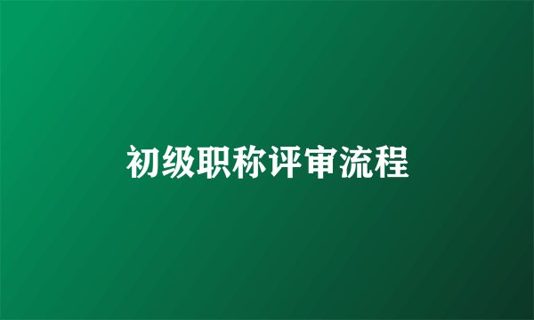 初级职称评审流程