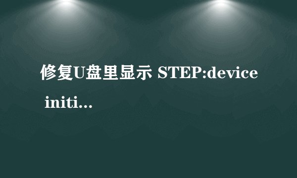 修复U盘里显示 STEP:device initialize ，是怎么回事？