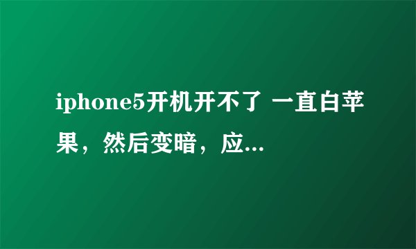 iphone5开机开不了 一直白苹果，然后变暗，应该怎么办？