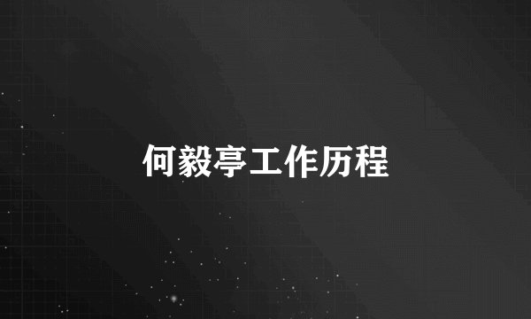 何毅亭工作历程