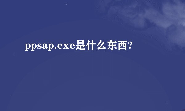 ppsap.exe是什么东西?