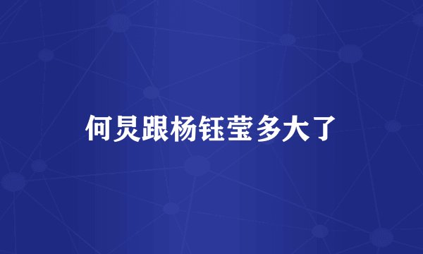 何炅跟杨钰莹多大了