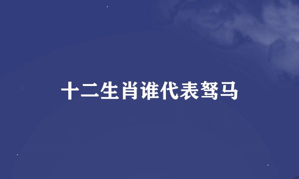 十二生肖谁代表驽马