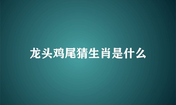 龙头鸡尾猜生肖是什么