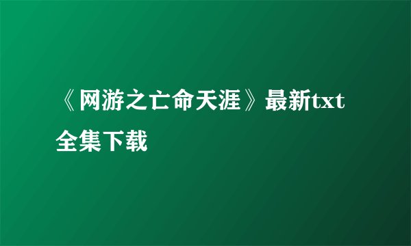 《网游之亡命天涯》最新txt全集下载