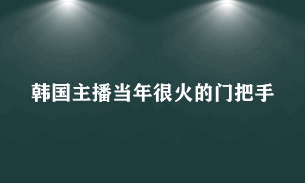 韩国主播当年很火的门把手