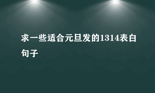 求一些适合元旦发的1314表白句子