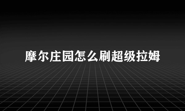 摩尔庄园怎么刷超级拉姆