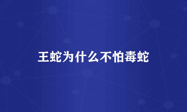 王蛇为什么不怕毒蛇