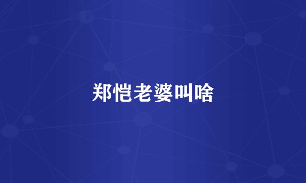 郑恺老婆叫啥