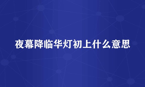 夜幕降临华灯初上什么意思