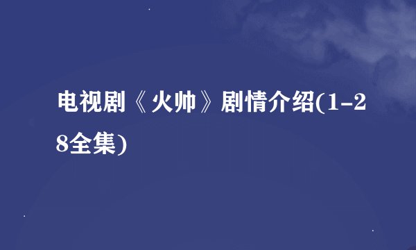电视剧《火帅》剧情介绍(1-28全集)
