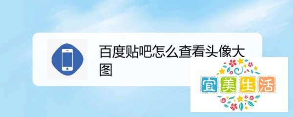 百度贴吧怎么查看头像大图