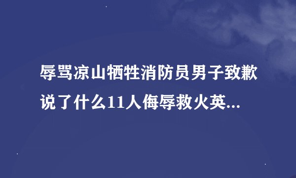 辱骂凉山牺牲消防员男子致歉说了什么11人侮辱救火英雄被查始末