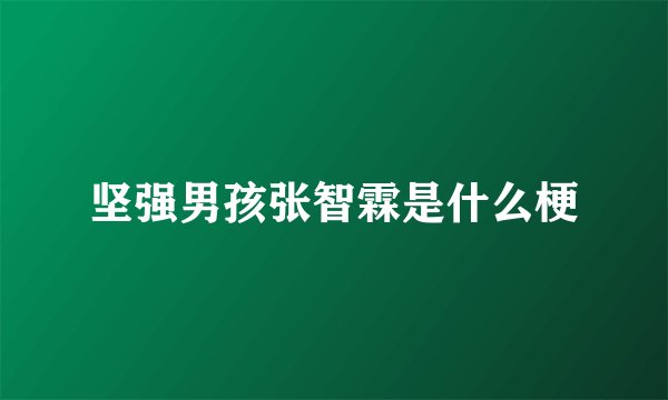 坚强男孩张智霖是什么梗