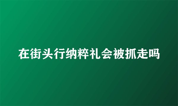在街头行纳粹礼会被抓走吗