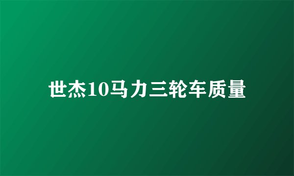 世杰10马力三轮车质量