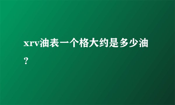 xrv油表一个格大约是多少油？