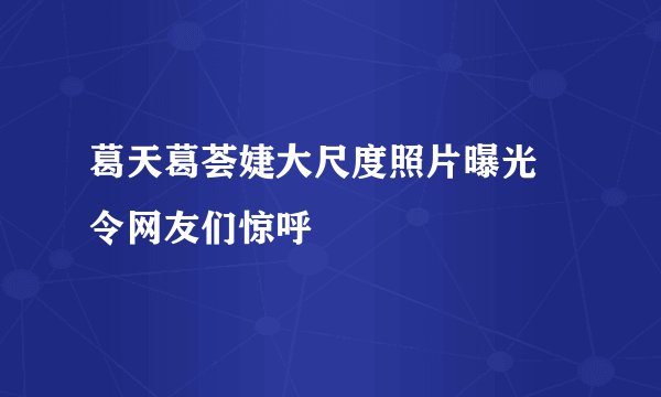 葛天葛荟婕大尺度照片曝光 令网友们惊呼