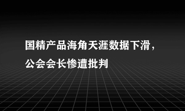 国精产品海角天涯数据下滑，公会会长惨遭批判