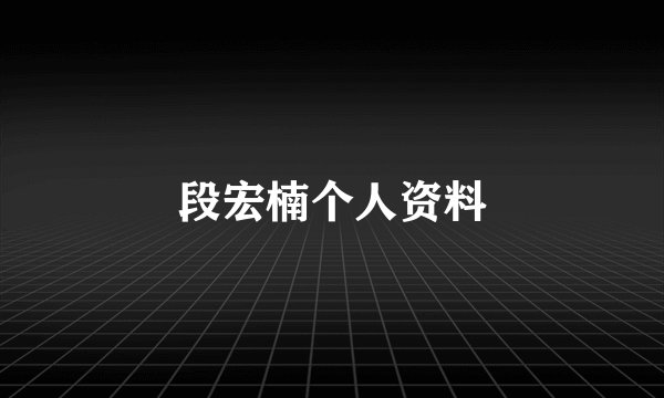 段宏楠个人资料