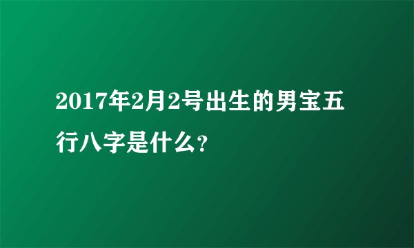2017年2月2号出生的男宝五行八字是什么？