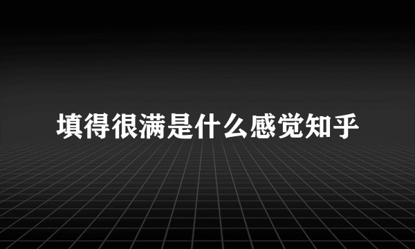 填得很满是什么感觉知乎