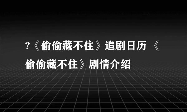 ?《偷偷藏不住》追剧日历 《偷偷藏不住》剧情介绍