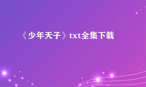 《少年天子》txt全集下载